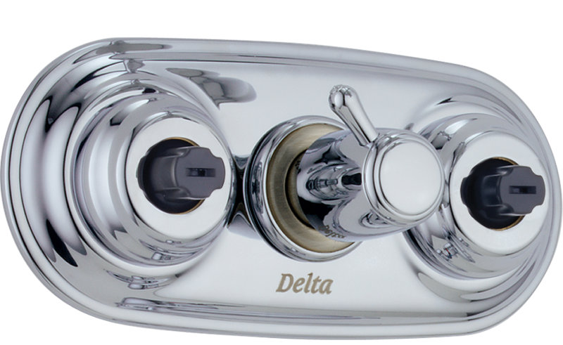 Garniture de robinet de douche à six fonctions avec poignée levier xo, Chrome