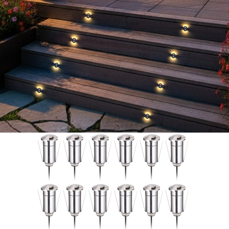 1W Low Voltage Recessed LED Deck Light, Dual Beam 102° Butterfly Glow In-Ground Light, 3000K