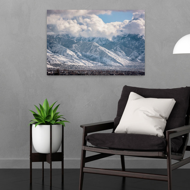 Art contemporain, "Peaceful Serene Abstract City Forest", art contemporain, H 16 po x l 24 po