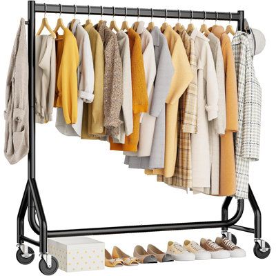 Rolling Heavy Duty Clothes Rack With Wheels