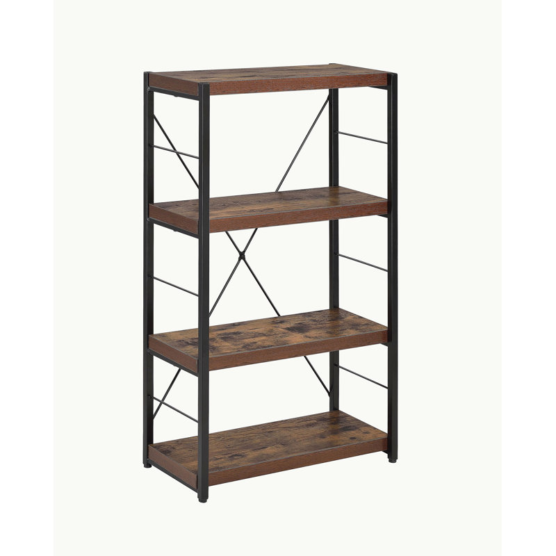 Weathered Oak & Black Finish Bookshelf, Oak