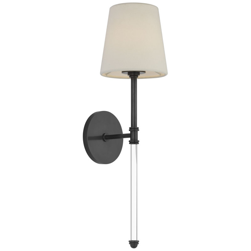 Suzanne Kasler Camille 20" Cordless Sconce with Linen Shade, Bronze