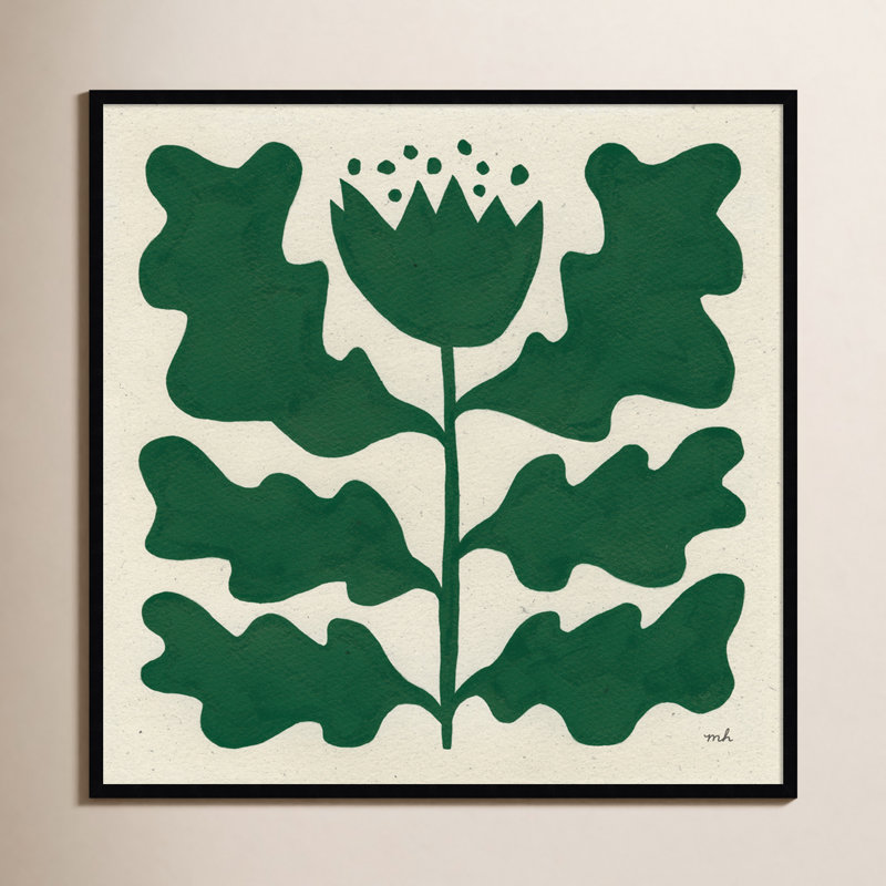 " Delighted IV Emerald " by Moira Hershey, Black, 41" W x 41" H