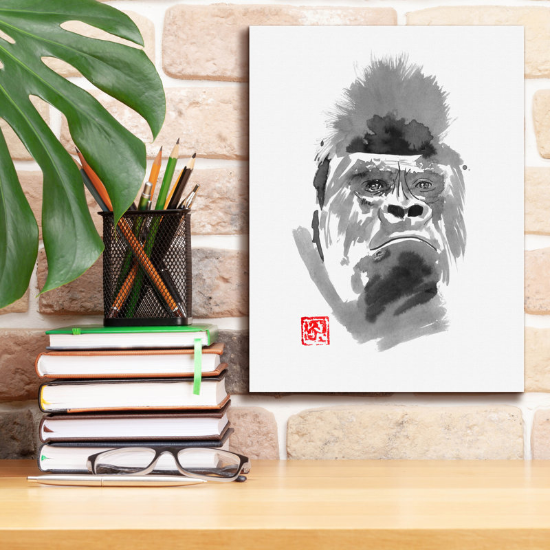 «Gorilla 2» par Pechane, art mural sur toile, H 16 po x l 12 po x P 0,75 po