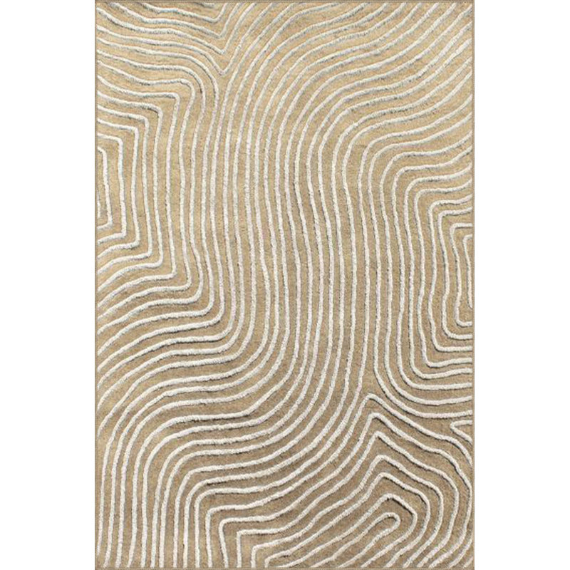 Tapis tissé à motif rayé et base lavable, Carré 3 pi 3 po