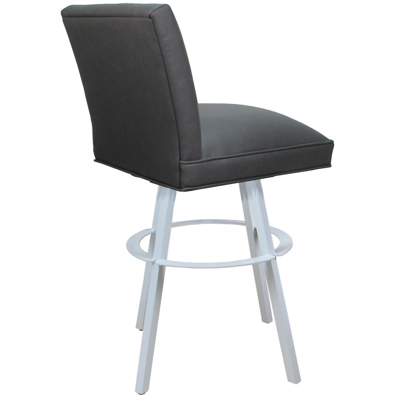 Tabouret de bar pivotant en métal - hauteur de siège de 34 po, Blanc, Gris foncé
