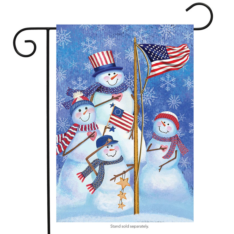 Drapeau patriotique des bonhommes de neige