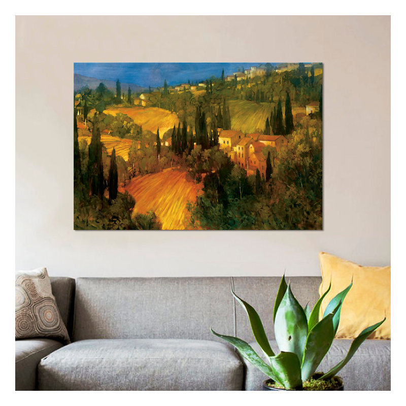 « hillside-tuscany », impression sur toile, H 26 po x l 40 po x P 1,5 po