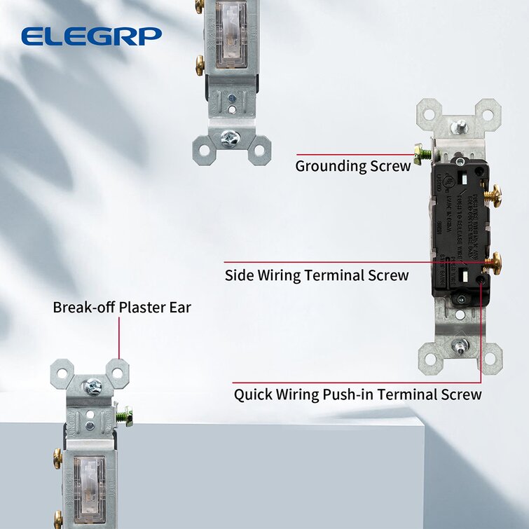 ELEGRP Interrupteur de lumière à bascule unipolaire 15 ampères - Wayfair  Canada