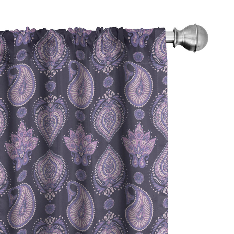 Paisley Semi-Sheer Rod Pocket Curtain Panels, 28" x 84"
