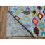 Tapis en laine noué à la main 10 pi 2 po x 14 pi 0 po gris nuage avec tissage Oushak coloré