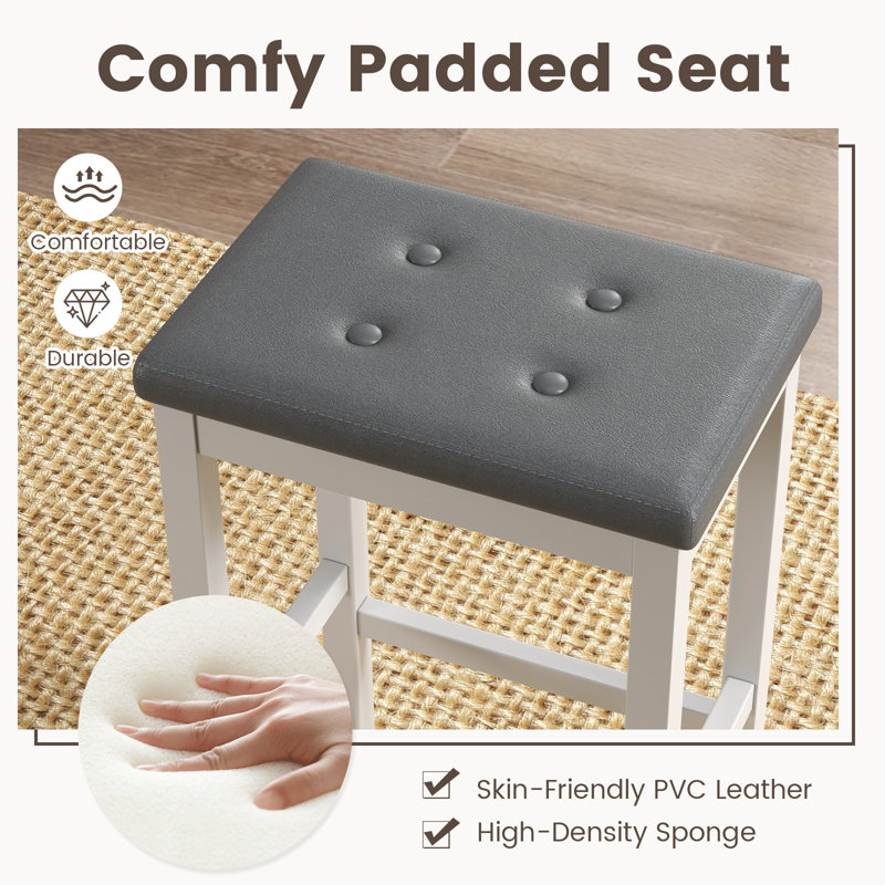 Tabouret de comptoir 24 po Bernise, Blanc, Gris