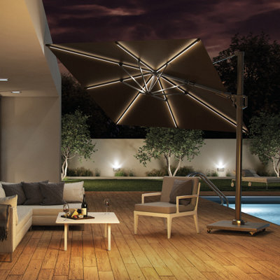 Aariyana 3m LED Lighting Square Parasol