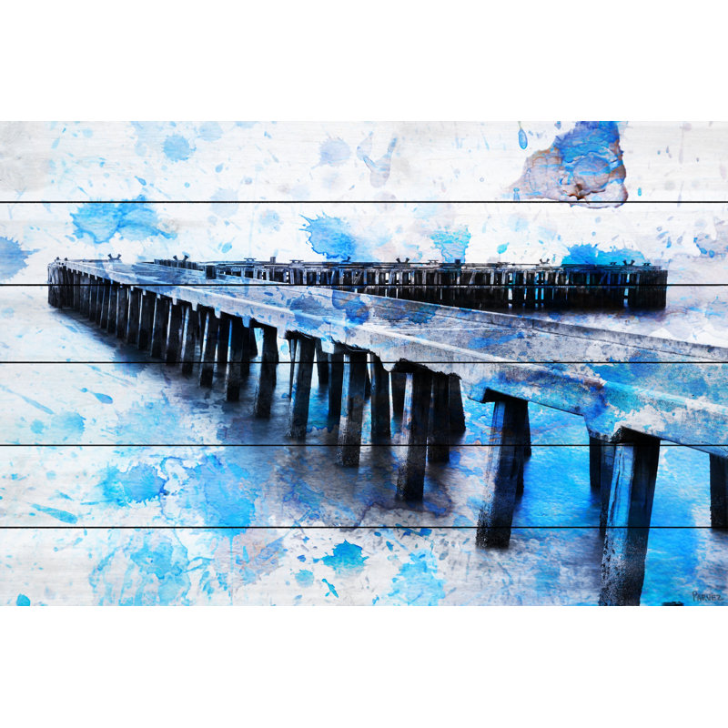 Elysant «Pier», reproduction d'art sur bois blanc, H 24 po x l 36 po x P 1,5 po