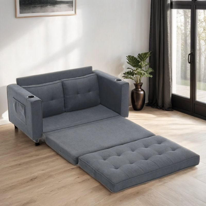 Poro Upholstered 55'' Sofa, Brown