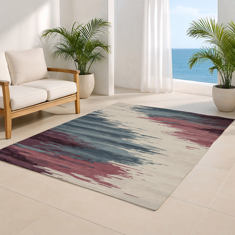 Watercolor Gray Indoor and Outdoor Area Rug, Rectangle 2' x 3'