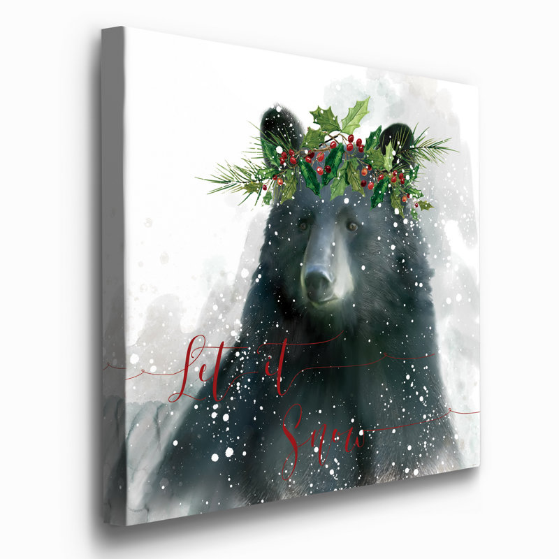 " Let It Snow Bear-Premium Gallery Wrapped Canvas - Ready To Hang ", 24" H x 24" W x 1.5" D