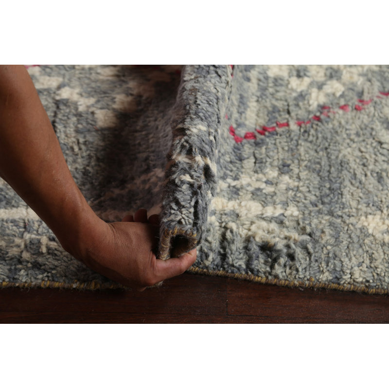 Tapis marocain géométrique noué à la main 10 x 16