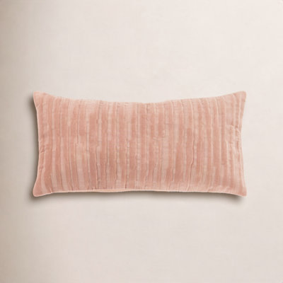 Zorina Embroidered Cotton Lumbar Throw Pillow
