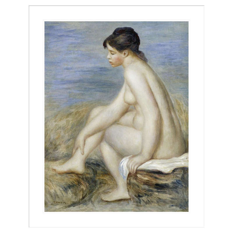 A A Baigneuse assise par Pierre-Auguste Renoir, impression giclée encadrée, H 41,5 po x l 33,21 po