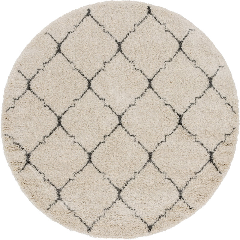Fenn Shaggy Ivory Rug, Round 244cm