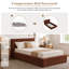 Cadre de lit rembourré en chenille nuage pour lit simple avec tête de lit, sommier à compression, montage facile (sans sommier tapissier)-133594307-134966121