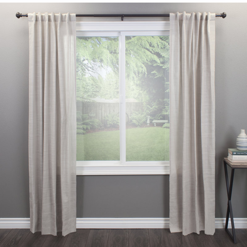 MacLaine Metal Adjustable  Single Curtain Rod, 18"-36", Warm Bronze