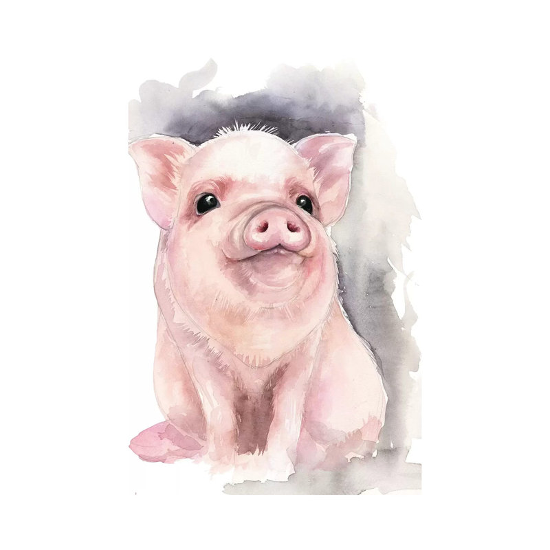 Piggy by Kira Balan - Wrapped Canvas Painting, 20.32 cm H x 30.48 cm W