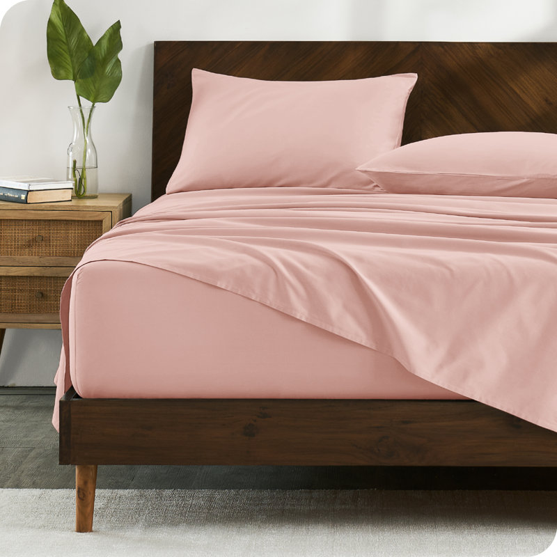 Dusty Pink Organic Cotton Twin Percale Sheet Set