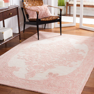 Alexia-Leigh Oriental Hand-Tufted Pink/Ivory Area Rug