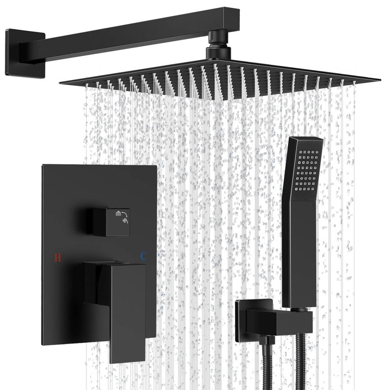 12 in.shower faucet, Matte Black