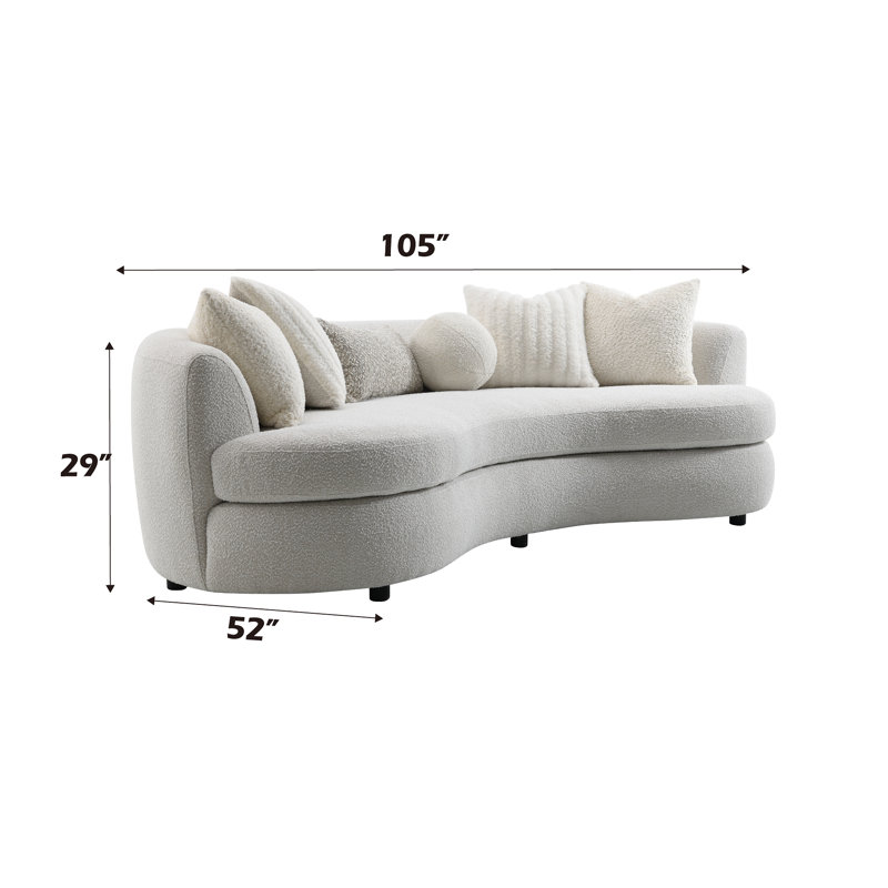 Canapé Iniko Beige Boucle avec coussins décoratifs