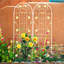 Paquet de 2 treillis d'extérieur en métal 71 po x 19,7 po, blanc crème antirouille pour les plantes, installation facile, fabrication, plantes grimpantes telles que la gloire du matin, pois de vigne