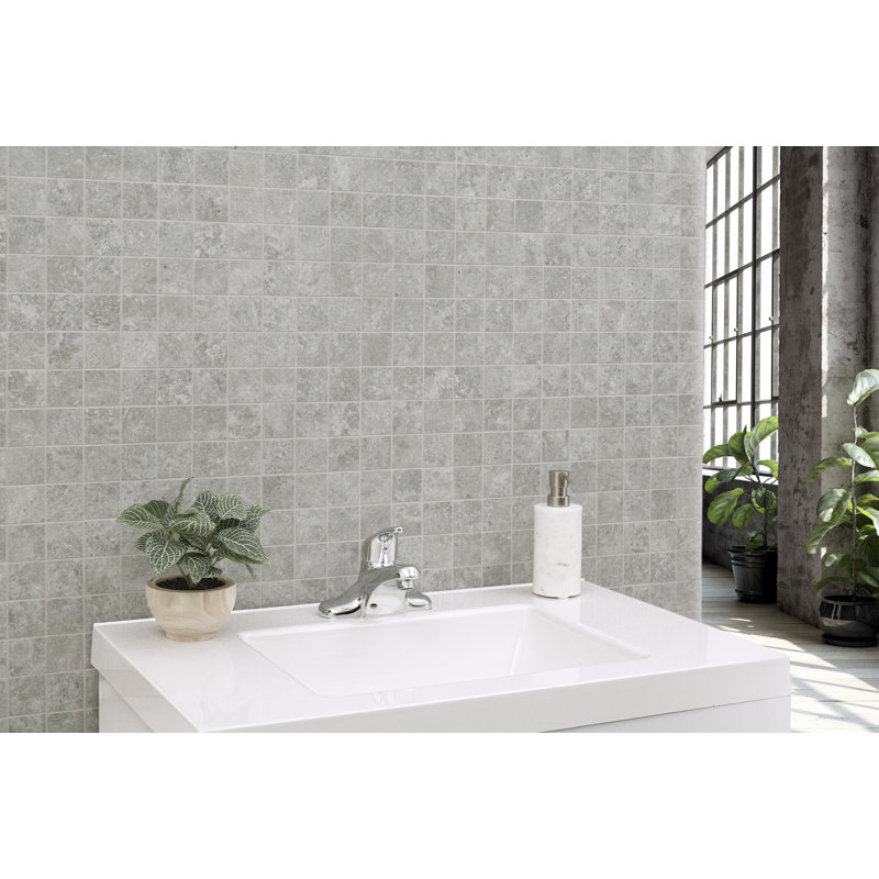 Lucenta Grid 12 in. x 12 in. Matte Porcelain Mosaic Floor and Wall Tile, Snow