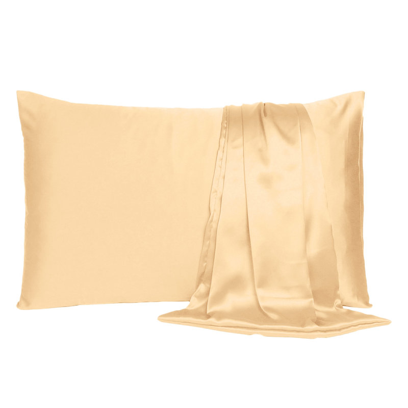 Taie d'oreiller en satin , Standard, Pêche pâle