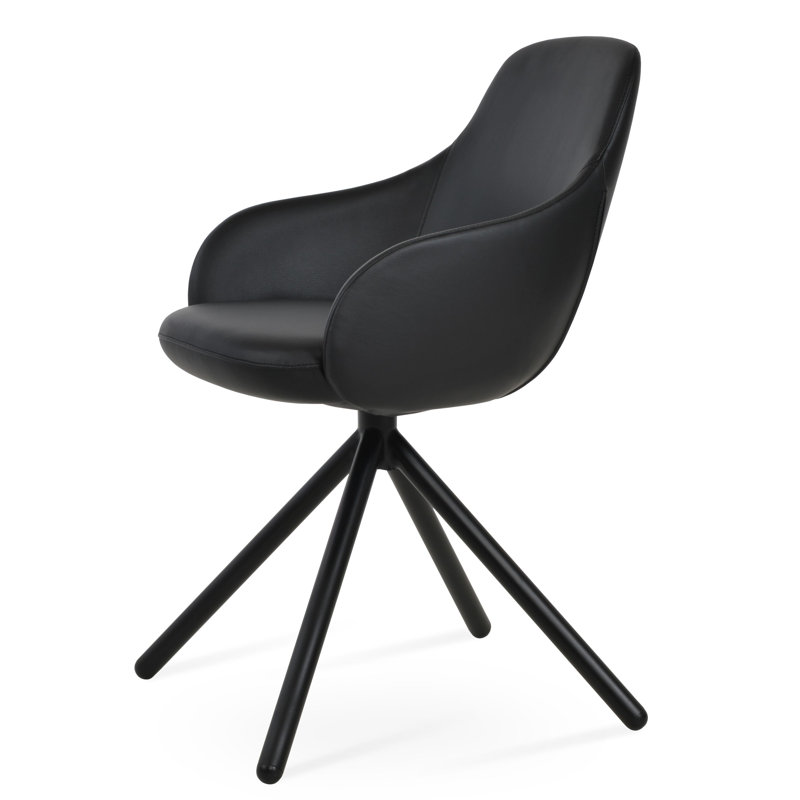 Chaise rembourrée Gazel, Noir, Noir