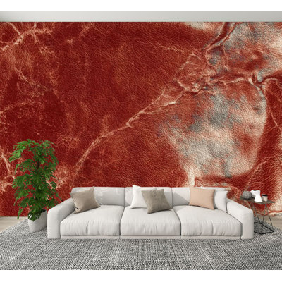 Papier peint adhésif rétro vintage en cuir rouge bourgogne, motif textile, marbre, murales rétro H 100 po x l 144 po, papier mural amovible en PVC auto-adhésif pour chambre à coucher, salon, bureau à domicile