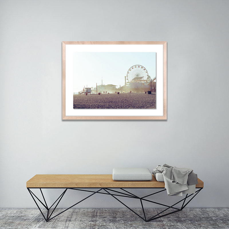 Santa Monica Pier II by Erica Singleton, Natural, 34" H x 48" W x 2.5" D