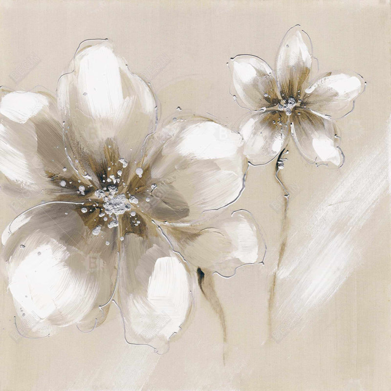 "Deux fleurs crème"