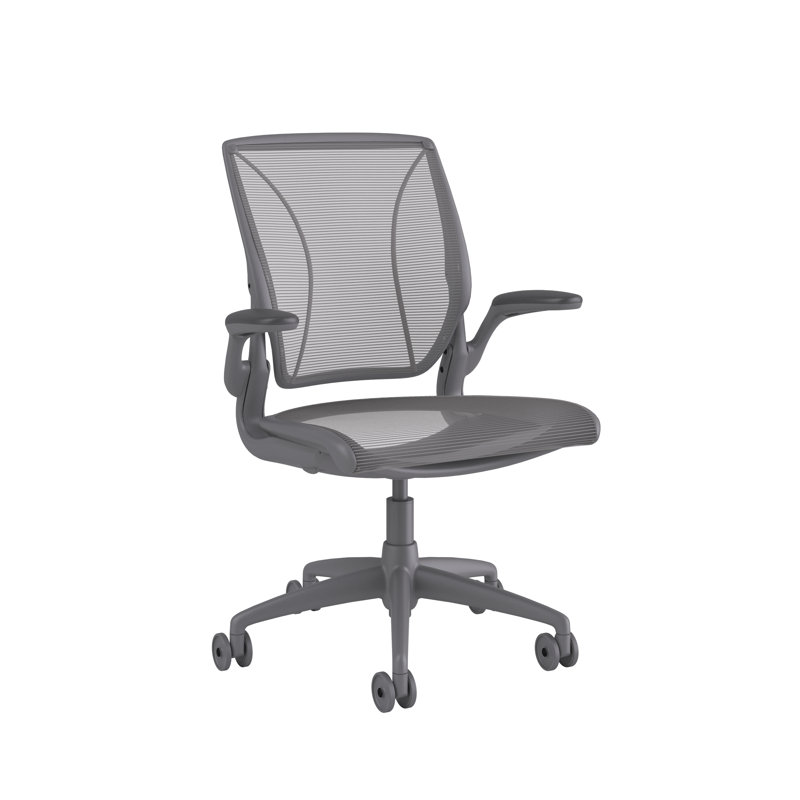 World Task Chair, Gray, Silver, Fixed