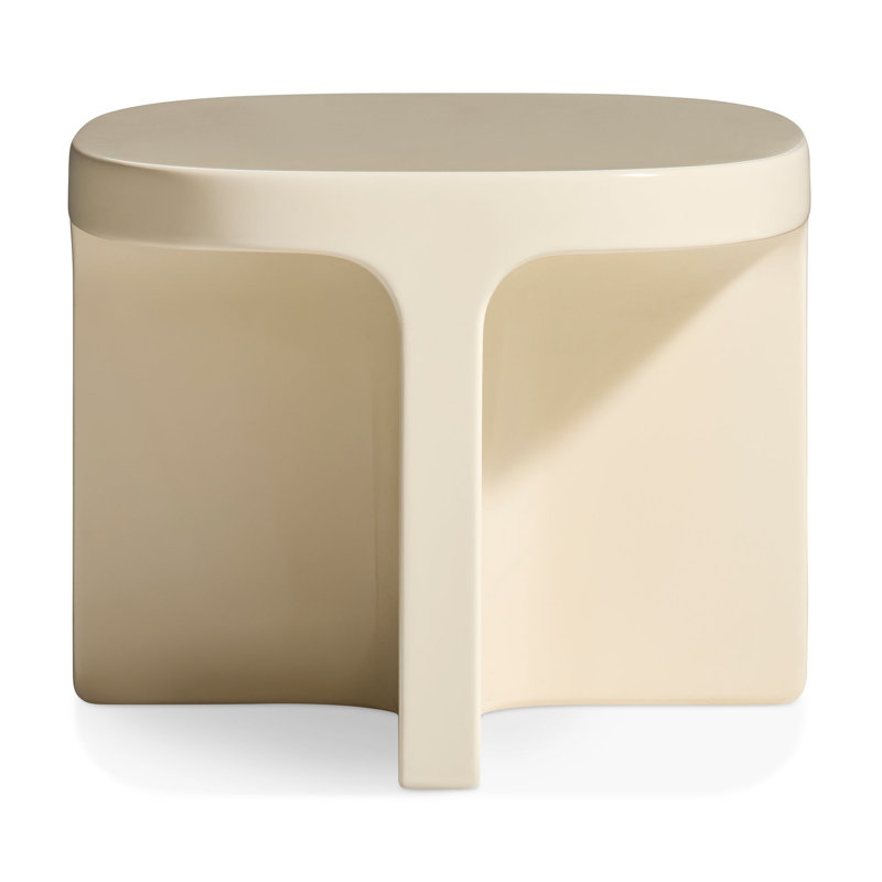 Small Talk Outdoor Side Table, 12" H x 20" W x 16" D, Ivoire ivoire