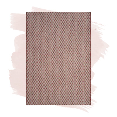 Arneshia Geometric Rust/Light Gray Indoor/Outdoor Area Rug
