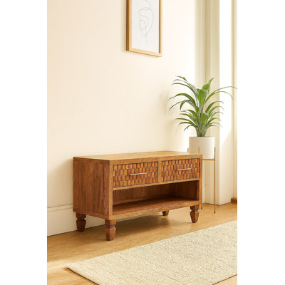Cadiz Carved Entryway Shoe Cabinet