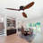 Ceiling Fans with Lights, Flush Mount Low Profile, 3 ABS Blades Ceiling Fan with Light and Remote, 6-Speed, Reversible DC Motor, Noiseless, for Bedroom, Indoor/Outdoor, Black+Walnut-1680090642-1680090643