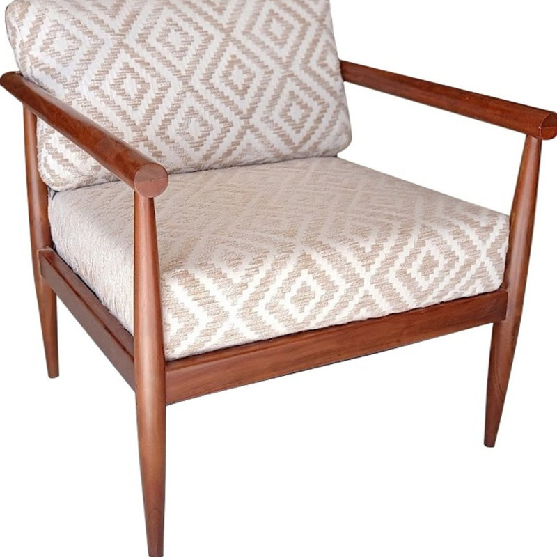 Fauteuil club en cuir fleur blanc et doré Gracie Mills, White/Gold