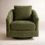 Fauteuil d'appoint pivotant en chenille Conway-1069960983