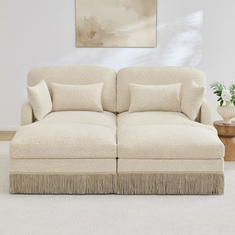 Canapé Comfy Chenille Leopard, Beige