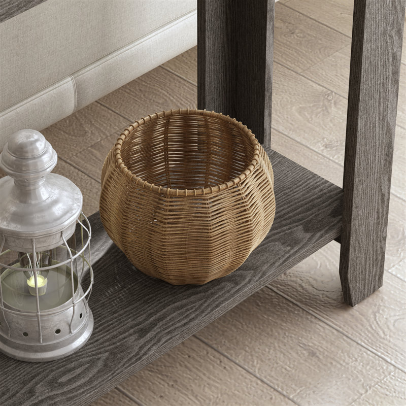 Weddel Basilico Console Table, Dark Gray Oak