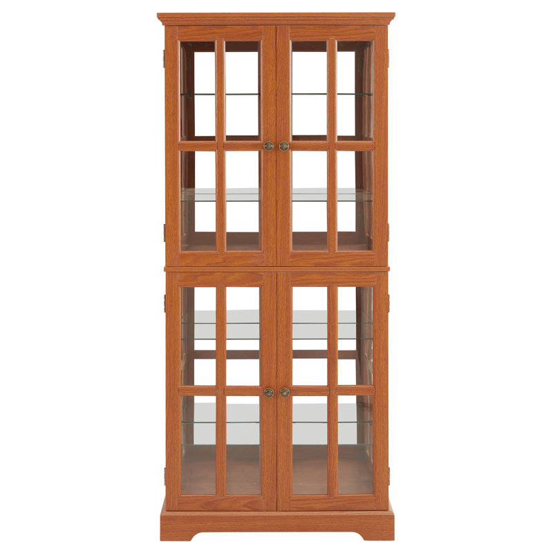 Vitrine exquise avec portes en verre et tablettes réglables, idéale pour mettre en valeur des objets de collection à la maison ou au bureau