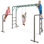 Barres à singes avec barres de gymnastique et balançoire à trapèze, ensemble de barres à singes en métal robuste de 400 lb pour la cour